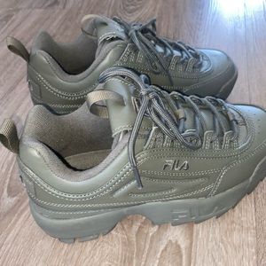 Olive green Fila disruptor 2s